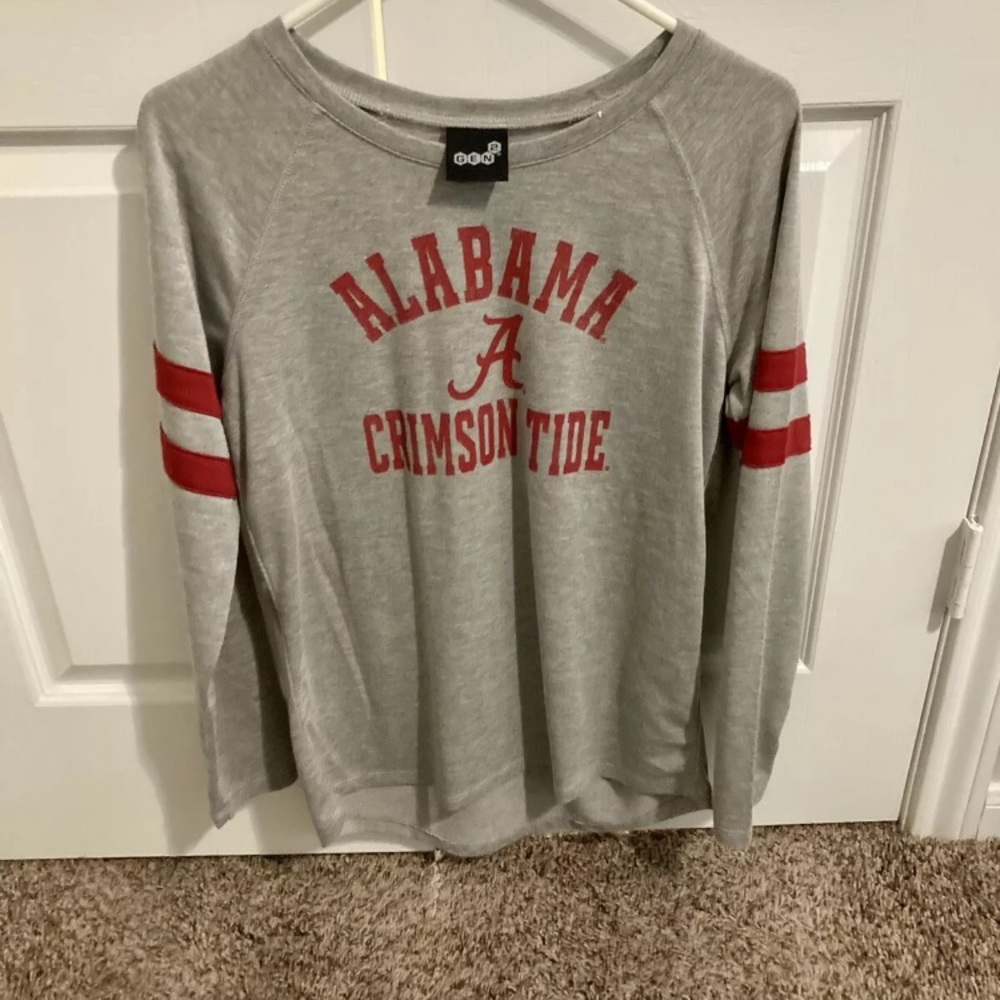 university of alabama, womens long sleeve tshirt, xl, roll tide, gray, read info